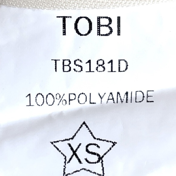 Tobi Kari Ivory Sequin Metallic Geometric Stripe Mini Skirt Size XS NWT - Picture 7 of 8